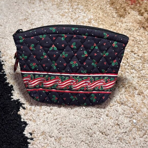 Vera Bradley RETIRED 90s Christmas Pouch Cosmetic Travel Pouch Quilted Designer - Picture 7 of 9